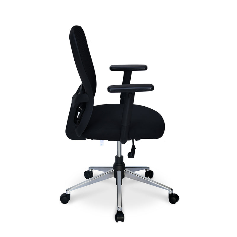 Alba Mid Back Mesh Office Chair With Chrome Star Base (Black)