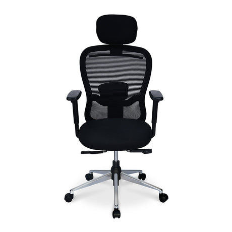 Nilkamal Alba High Back Mesh Office Chair With Chrome Star Base (Black)