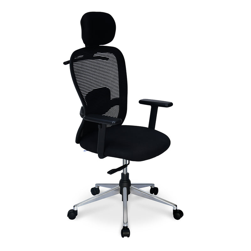 Alba High Back Mesh Office Chair With Chrome Star Base (Black)