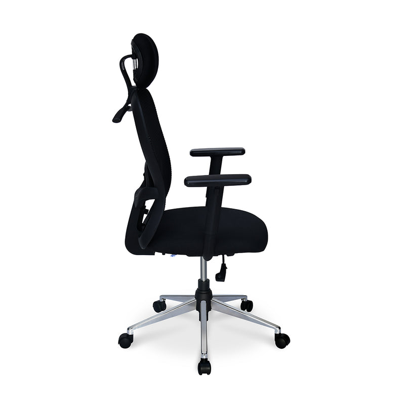 Alba High Back Mesh Office Chair With Chrome Star Base (Black)