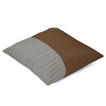 Half Printed Fabric & Leatherette 16' x 16' Cushion Cover (Beige)