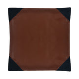 Solid Leatherette 16" x 16" Cushion Cover (Brown)