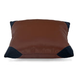 Solid Leatherette 16" x 16" Cushion Cover (Brown)