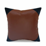 Solid Leatherette 16" x 16" Cushion Cover (Brown)