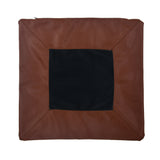 Solid Fabric & Leatherette 16' x 16' Cushion Cover (Blue & Brown)