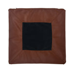 Solid Fabric & Leatherette 16' x 16' Cushion Cover (Blue & Brown)