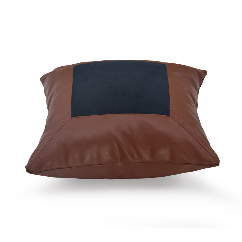 Solid Fabric & Leatherette 16' x 16' Cushion Cover (Blue & Brown)