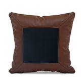 Solid Fabric & Leatherette 16' x 16' Cushion Cover (Blue & Brown)