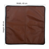 Solid Leatherette 16" x 16" Cushion Cover (Brown)