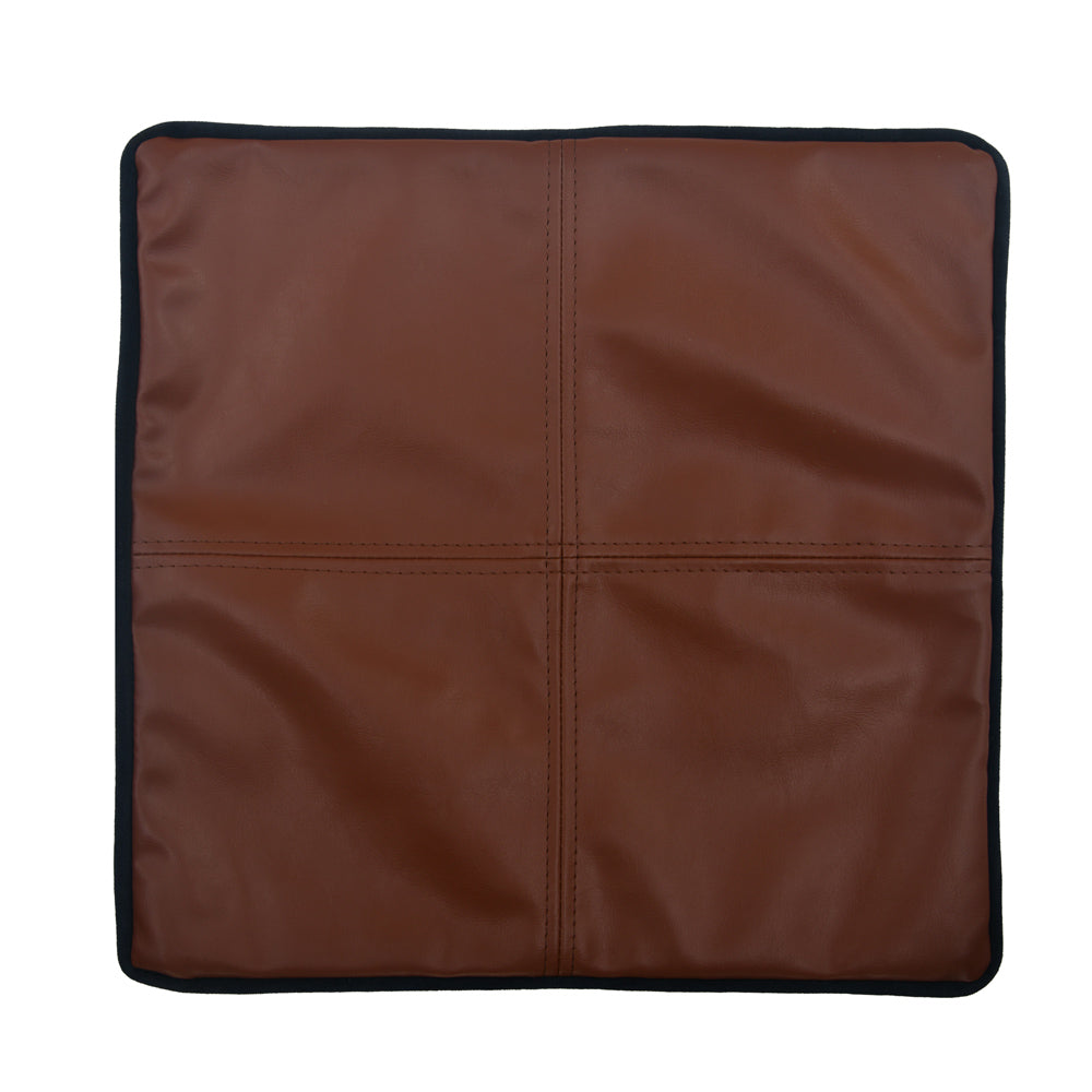 Solid Leatherette 16" x 16" Cushion Cover (Brown)