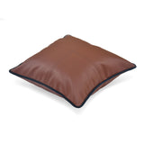 Solid Leatherette 16" x 16" Cushion Cover (Brown)