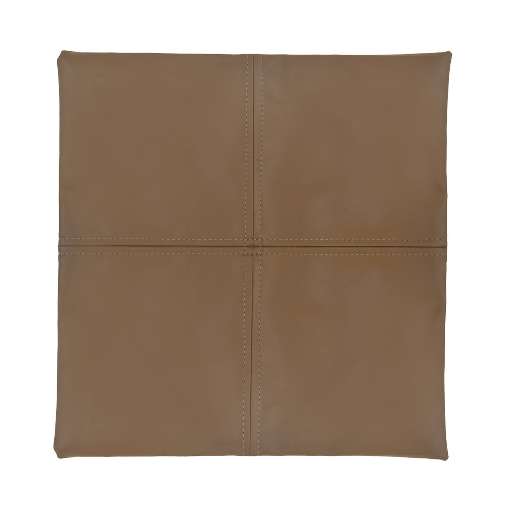 Solid Leatherette 16" x 16" Cushion Cover (Beige)