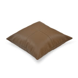 Solid Leatherette 16" x 16" Cushion Cover (Beige)