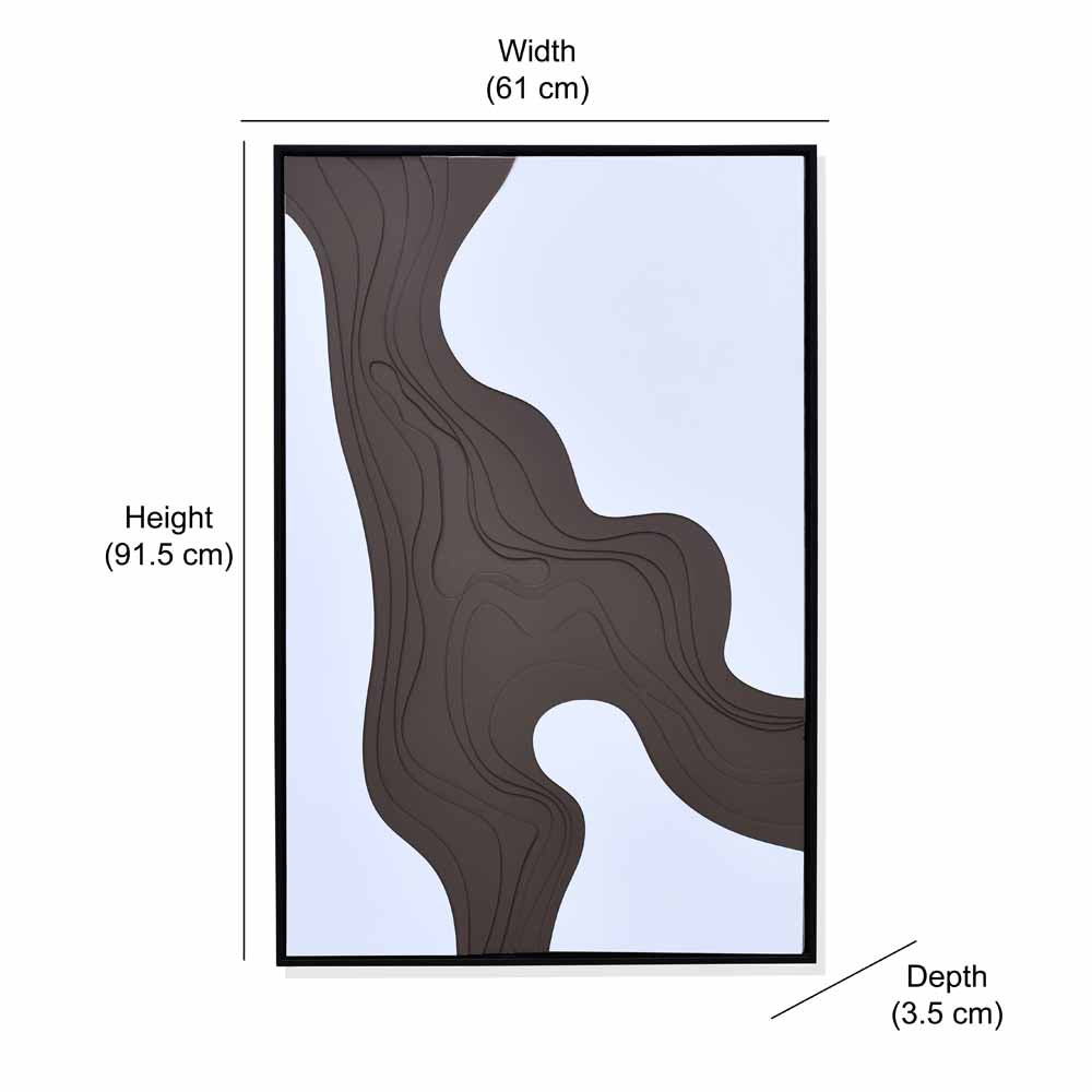 Abstract MDF Base Wall Decor (Brown)