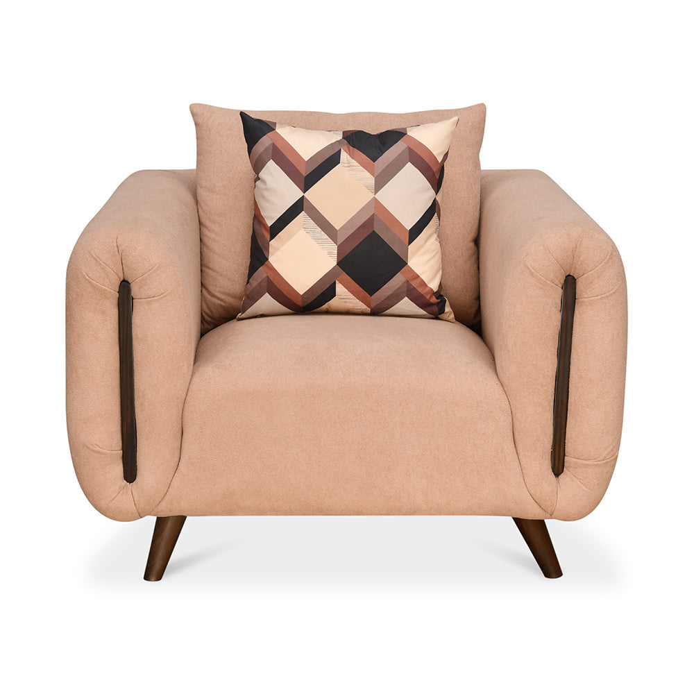 Harper 1 Seater Fabric Sofa (Peach)