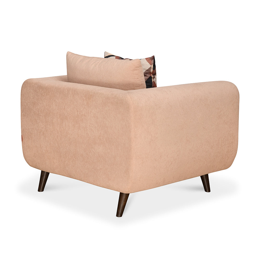 Harper 1 Seater Fabric Sofa (Peach)