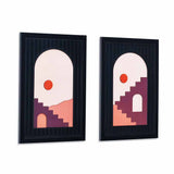 Boho Arch 3D Painting Set of 2 (Brown)