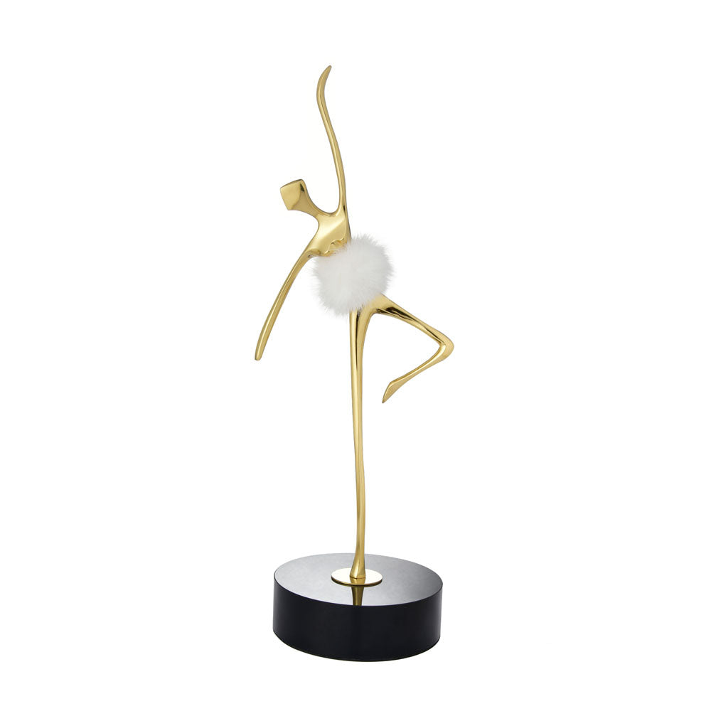 Ballerina Dancing Metal Showpiece (Gold)