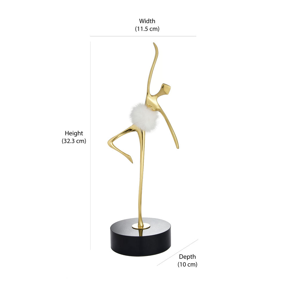 Ballerina Dancing Metal Showpiece (Gold)