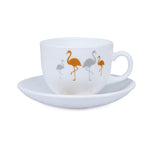 Arias by Lara Dutta Ornate Charms Cup & Saucer Set of 12 (220 ml, 6 Cups & 6 Saucers, White)