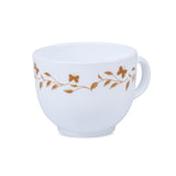 Arias by Lara Dutta Autumn Grace Cup & Saucer Set of 12 (220 ml, 6 Cups & 6 Saucers, White)