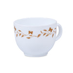 Arias by Lara Dutta Autumn Grace Cup & Saucer Set of 12 (220 ml, 6 Cups & 6 Saucers, White)