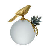 Bird On Ball Metal Showpiece (Small, Gold)