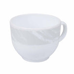 Arias by Lara Dutta Graphite Snow Cup & Saucer Set of 12 (220 ml, 6 Cups & 6 Saucers, White)