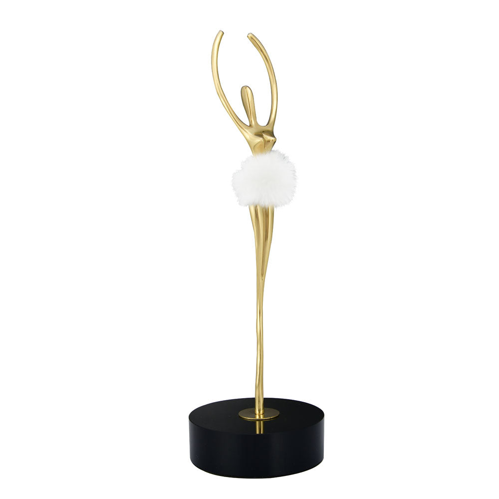 Ballerina Dancing Metal Showpiece (Gold)