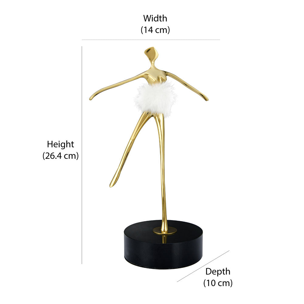 Ballerina Dancing Metal Showpiece (Gold)