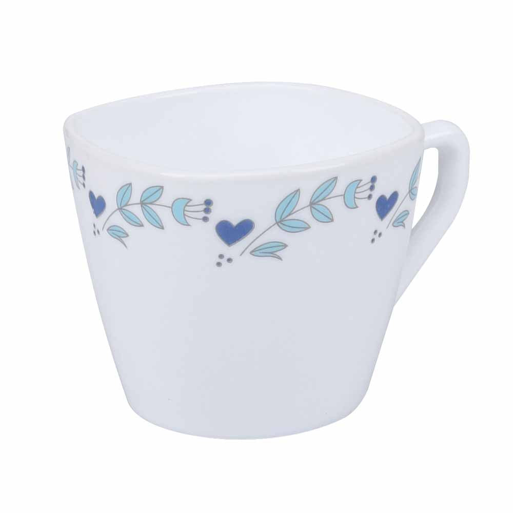 Arias by Lara Dutta Morning Glory Cup & Saucer Set of 12 (220 ml, 6 Cups & 6 Saucers, White)