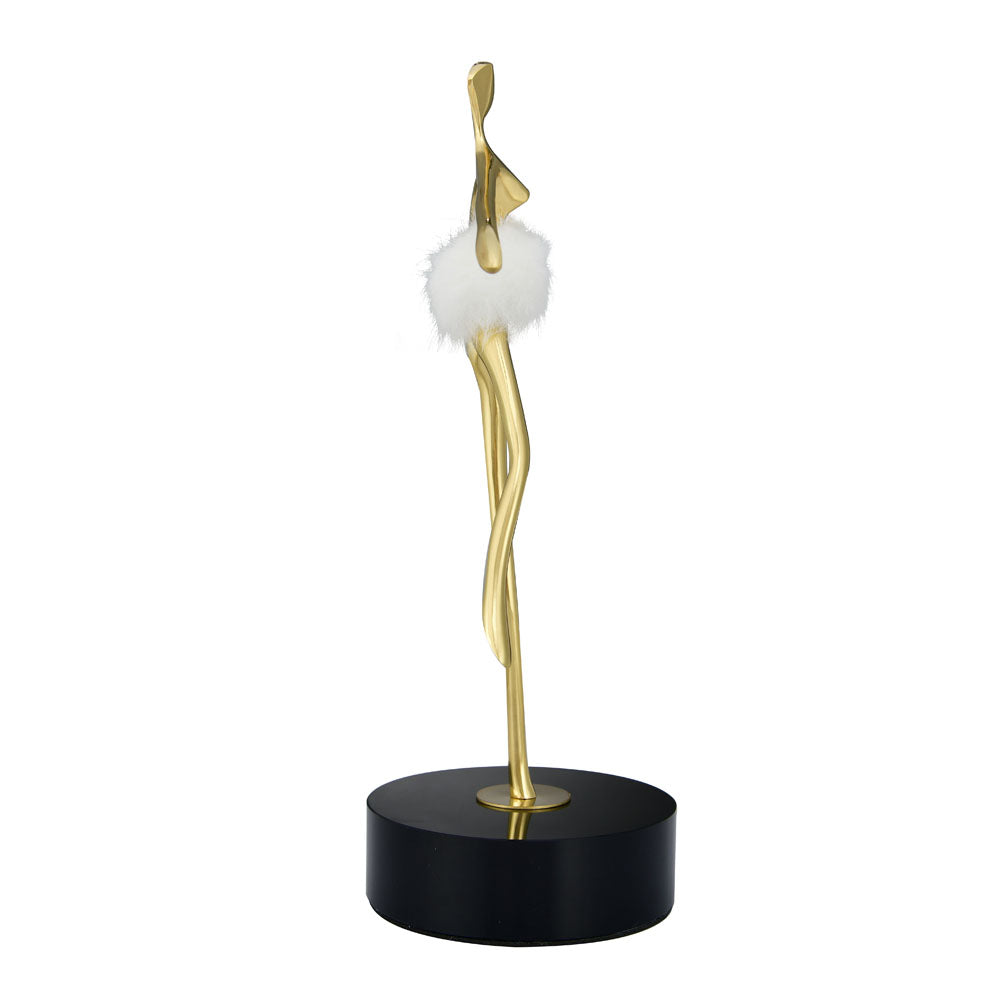 Ballerina Dancing Metal Showpiece (Gold)