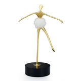 Ballerina Dancing Metal Showpiece (Gold)