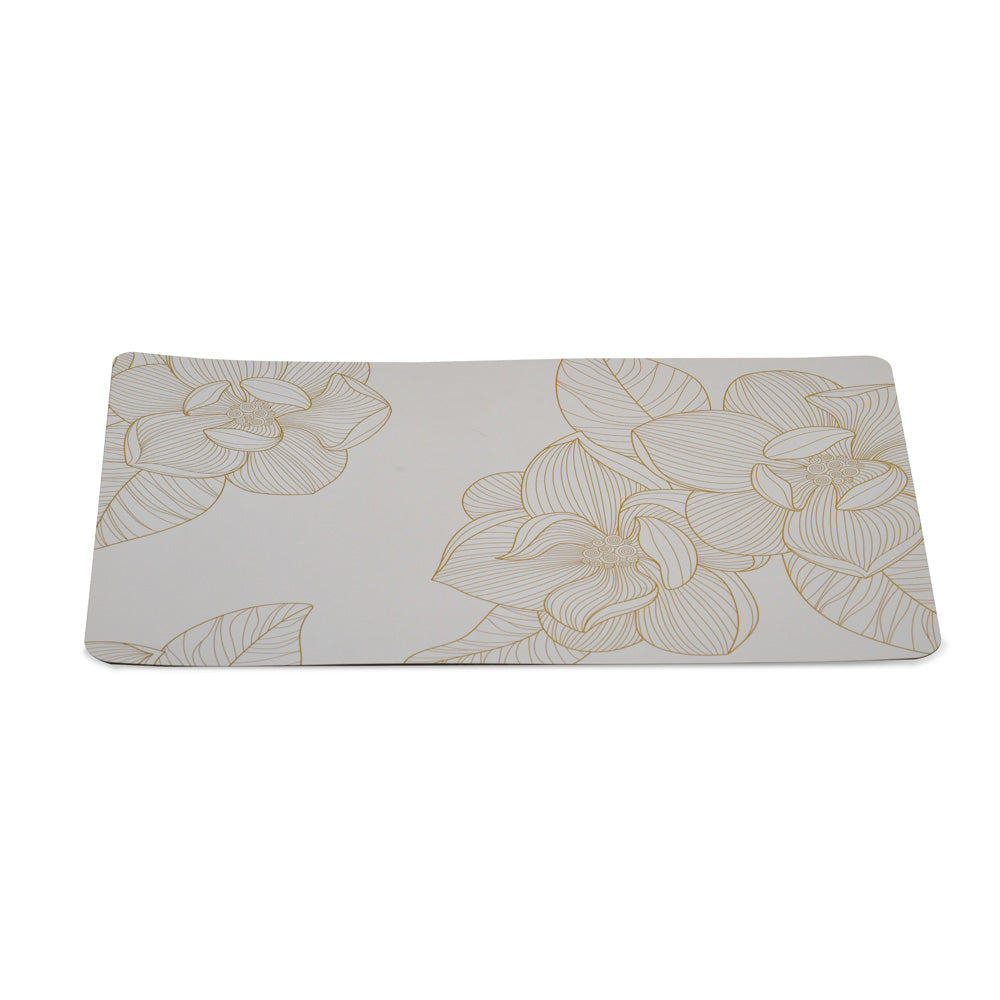 Rectangular Floral 43.5 x 28.5 cm Table Placemat Set of 4 (White)