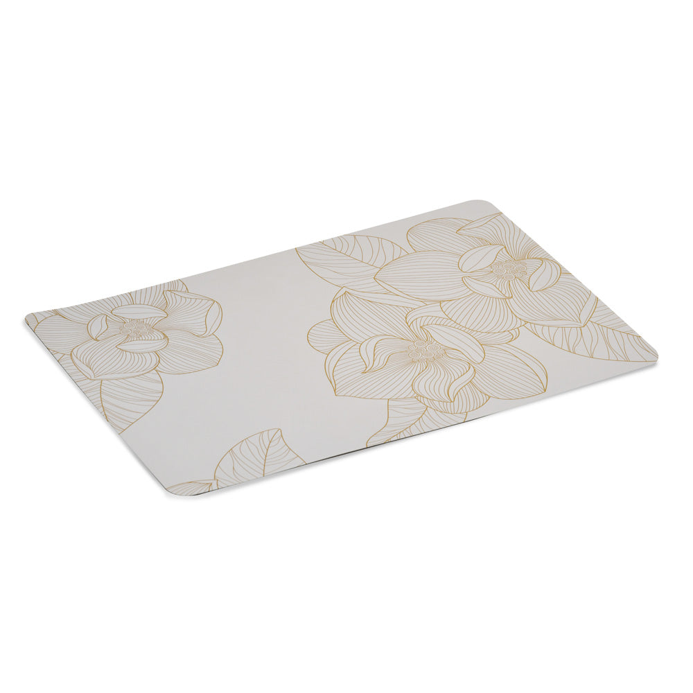 Rectangular Floral 43.5 x 28.5 cm Table Placemat Set of 4 (White)