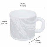 Arias by Lara Dutta Graphite Snow Coffee Mugs Set of 6 (180 ml, White)