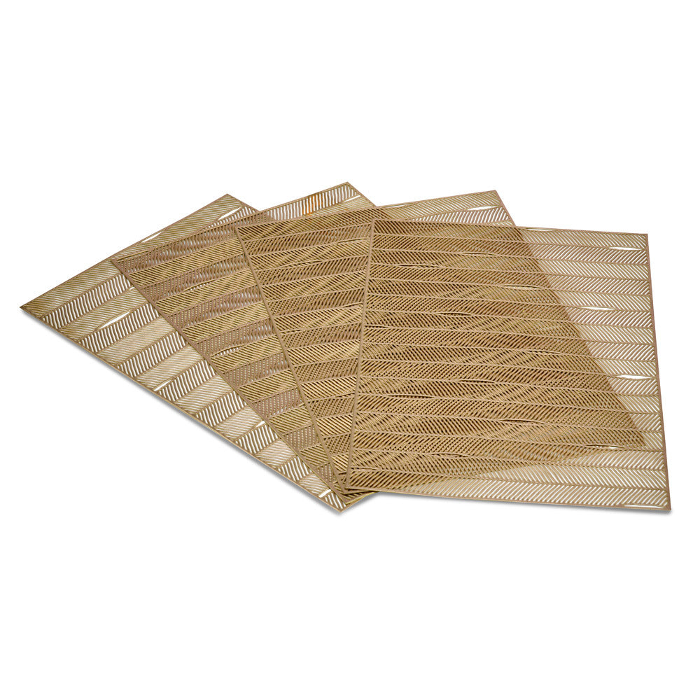 Abstract Design 45 x 30 cm PVC Table Placemat Set of 4 (Gold)