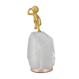 Man Standing On Rock Acrylic & Metal Showpiece (Gold)