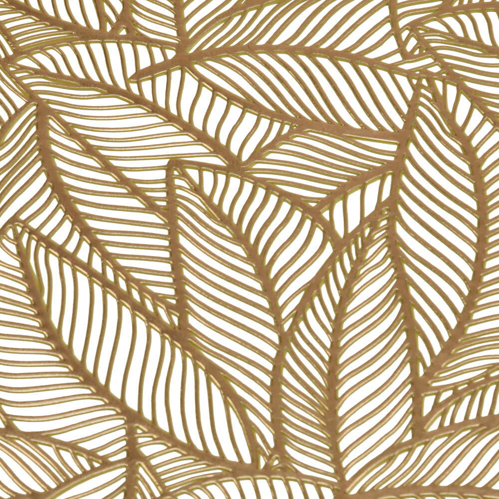 Leaves Design 45 x 30 cm PVC Table Placemat Set of 4 (Gold)