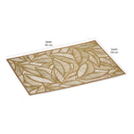 Leaves Design 45 x 30 cm PVC Table Placemat Set of 4 (Gold)