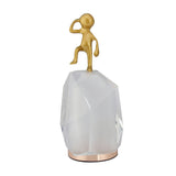 Man Standing On Rock Acrylic & Metal Showpiece (Gold)