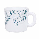 Arias by Lara Dutta Blue Spring Coffee Mugs Set of 6 (180 ml, White)