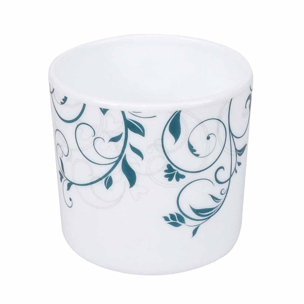 Arias by Lara Dutta Blue Spring Coffee Mugs Set of 6 (180 ml, White)