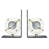 Iron & Crystal Globe Bookends (Black & Gold)