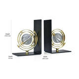 Iron & Crystal Globe Bookends (Black & Gold)