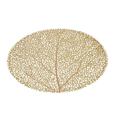 Round Abstract 38 x 38 cm PVC Table Placemat Set of 4 (Gold)