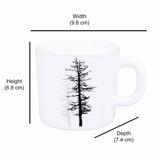 Arias by Lara Dutta Winter Forest Coffee Mugs Set of 6 (180 ml, White)