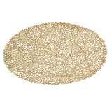 Round Abstract 38 x 38 cm PVC Table Placemat Set of 4 (Gold)