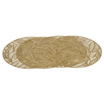 Round Leaf Design 38 x 38 cm PVC Table Placemat Set of 4 (Gold)