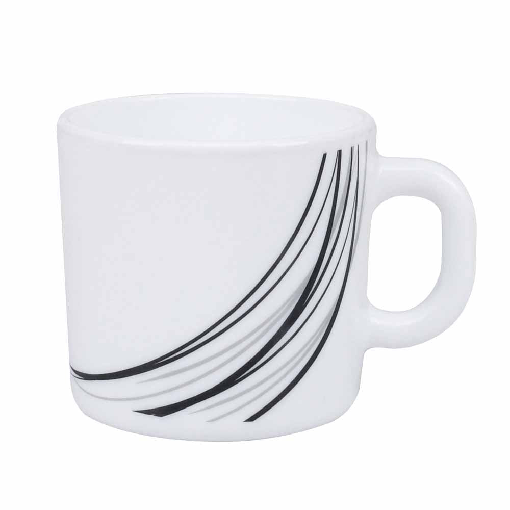 Arias by Lara Dutta Black Fantasy Coffee Mugs Set of 6 (180 ml, White)